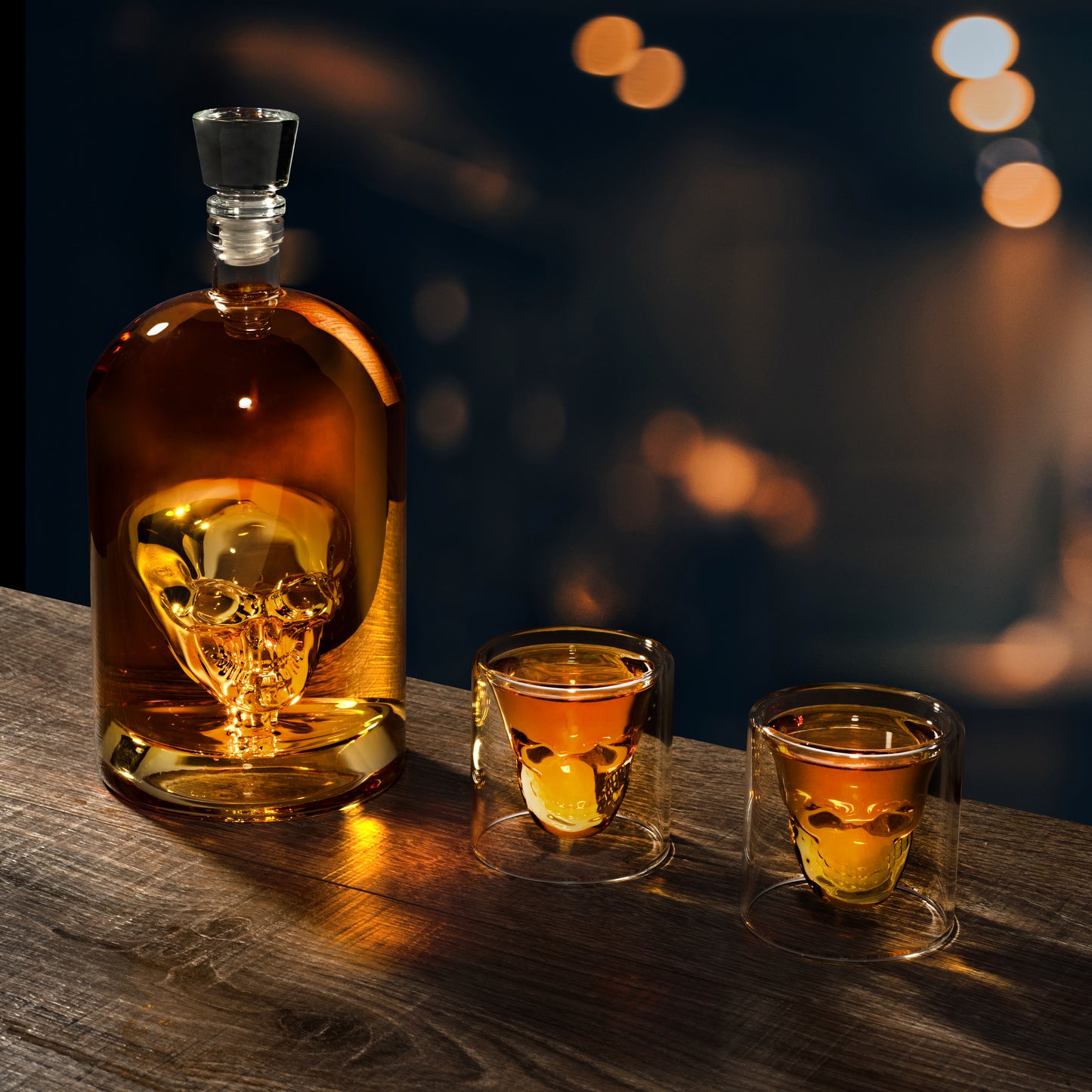 MaisonForine Skull Decanter whiskey glasses
