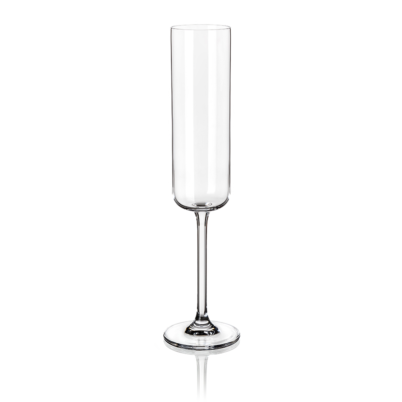 Rame Design Champagne Vino Flute Vetro 200 ML, Confezione Di 6