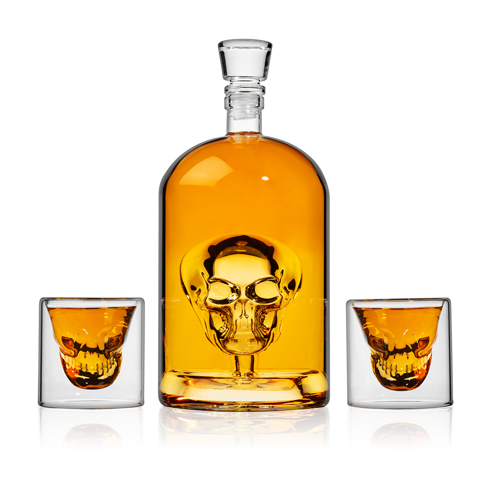 Skull Decanter set 33.8 oz